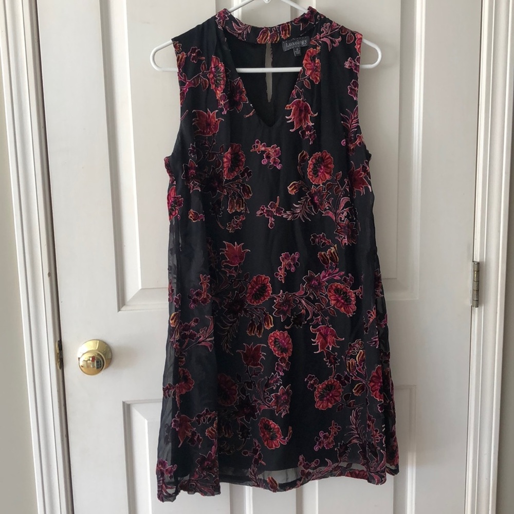 Luxology velvet overlay dress